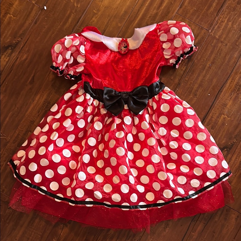 Disney Minnie Mouse Red Polka Dot Costume Dress Girls Size 6/6X